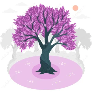 وکتور درخت بنفش فانتزی - فایل EPS