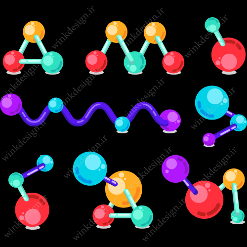 وکتور انواع مولکول